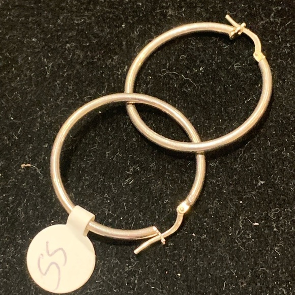 STERLING SILVER HOOPS - Picture 2 of 7